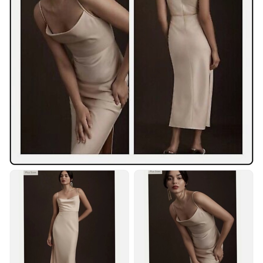 BHLDN Anthropologie Elegant Cream Slip Dress